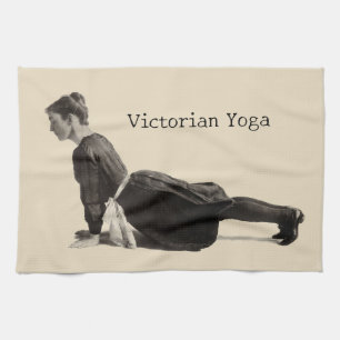 Vintage viktorianischer Yoga-Frauen-Aufwärts-Hund- Geschirrtuch