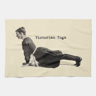 Vintage viktorianischer Yoga-Frauen-Aufwärts-Hund- Geschirrtuch