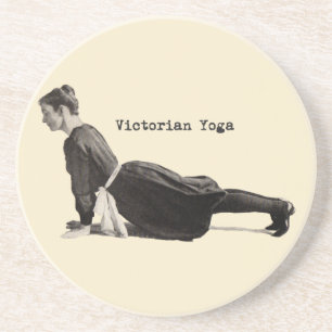 Vintage viktorianischer Yoga-Frauen-Aufwärts-Hund- Untersetzer