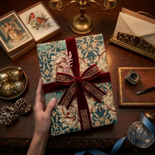 Vintage viktorianisches botanisches Geschenkpapier