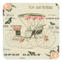 Vintage viktorianisches Mädchen-Sticker mit Blumen