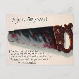 Vintage viktorianisches seltsames Weihnachten Postkarte