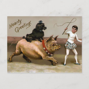 Vintage viktorianisches Weihnachten Postkarte