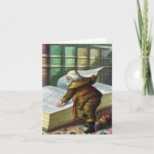 Vintage viktorianisches Weihnachten, Santa Claus D Dankeskarte