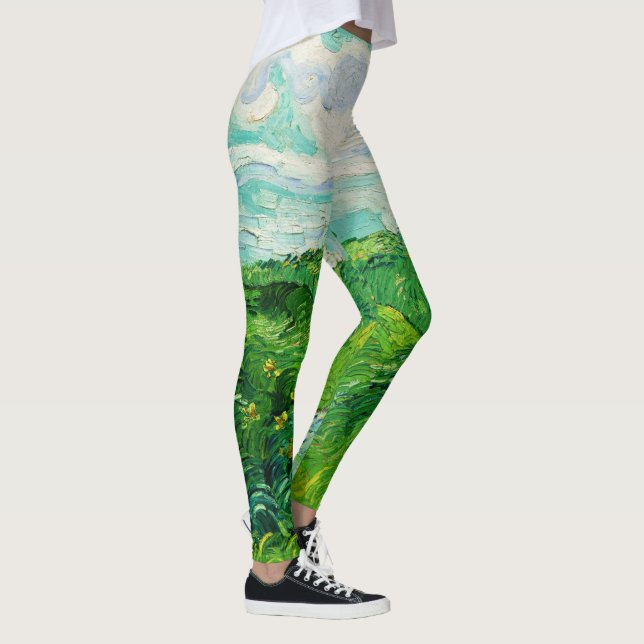 Vintage Vincent Van Gogh Green Wheat Fields Leggings (Rechts)