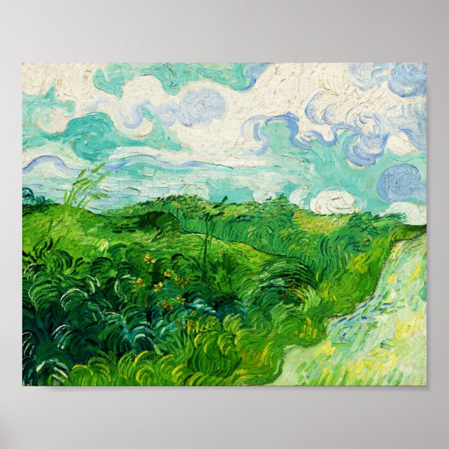 Vintage Vincent Van Gogh Green Wheat Fields Poster (Vorne)