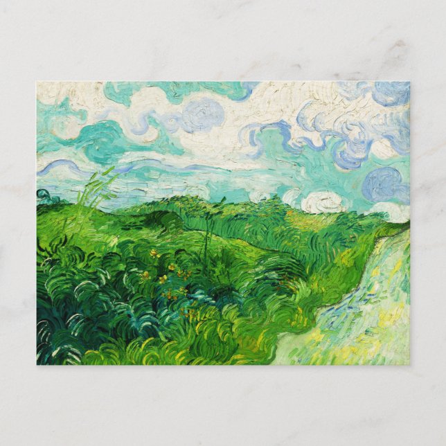 Vintage Vincent Van Gogh Green Wheat Fields Postkarte (Vorderseite)