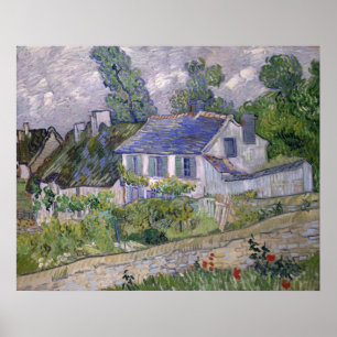 Vintage Vincent van Gogh-Häuser in Auvers Poster