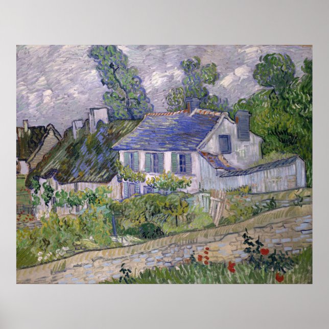 Vintage Vincent van Gogh-Häuser in Auvers Poster (Vorne)