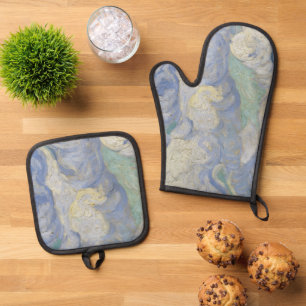 Vintage Vincent Van Gogh Wheat Field mit Cypressen Ofenhandschuh & Topflappen-Set
