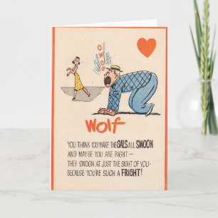 Vintage Vinegar Valentine - Der heulende Wolf, Feiertagskarte