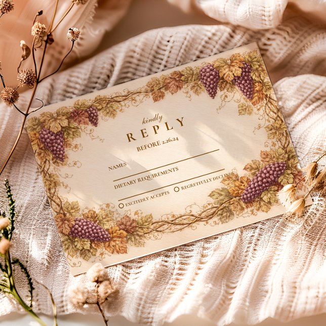 Vintage Vineyard Graduation Party RSVP Karte (Von Creator hochgeladen)