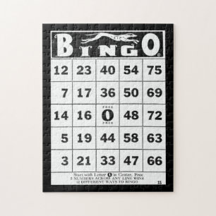 Vintage Vintage Bingo-Karte der Eintagsfliege-  Puzzle
