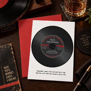 Vintage-Vinyl-45-Schallplatte Überraschungs-Geburt Einladung