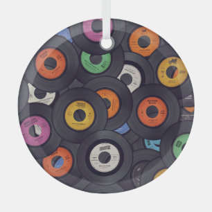 Vintage Vinyl Platten - Hintergrund Ornament Aus Glas