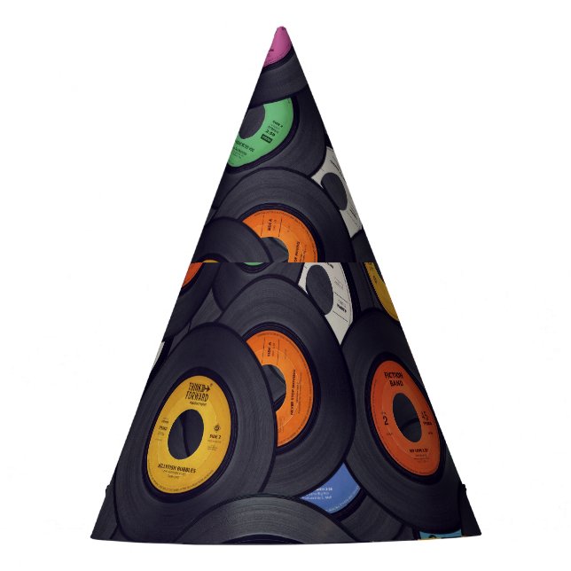 Vintage Vinyl Platten - Hintergrund Partyhütchen (Vorderseite)