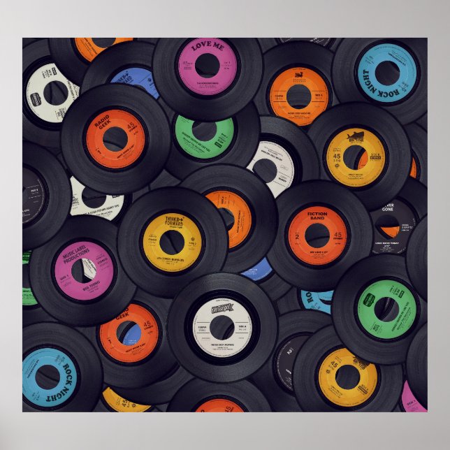 Vintage Vinyl Platten - Hintergrund Poster (Vorne)