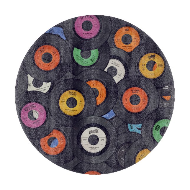 Vintage Vinyl Platten - Hintergrund Schneidebrett (Vorderseite)
