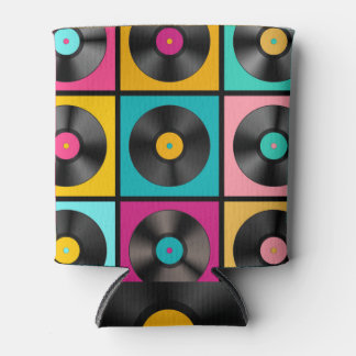 Vintage Vinyl Platten Retro Hintergrund Dosenkühler