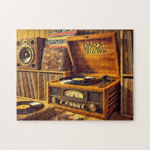 Vintage-Vinyl-Plattenspieler von Dads Schallplatte Puzzle