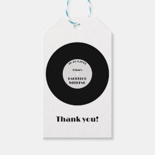 Vintage Vinyl Record Music Black Bachelor Weekend Geschenkanhänger