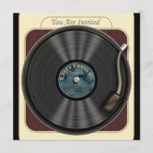 Vintage Vinyl-Record-Party Einladungen