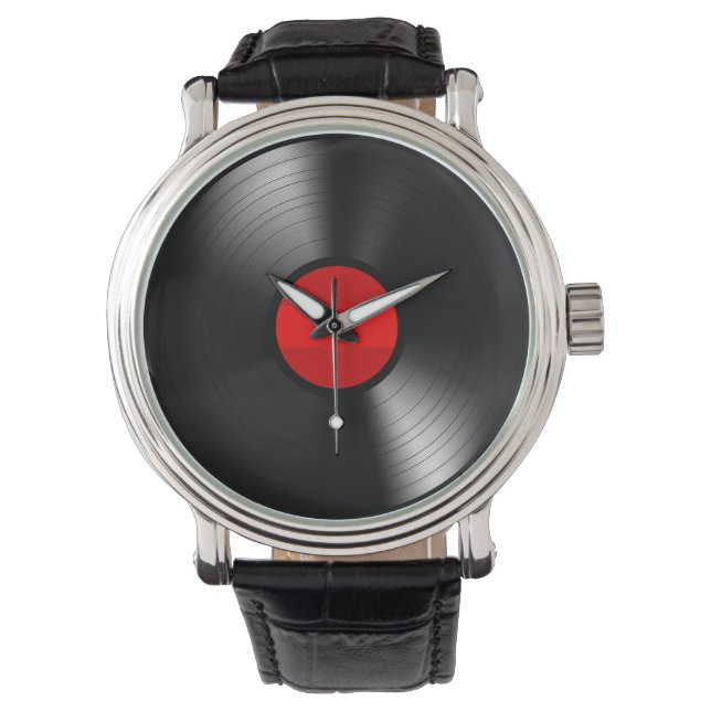 Vintage Vinyl Record Watch Armbanduhr (Vorderseite)
