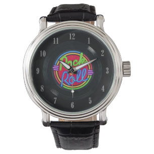 Vintage Vinyl Record Wrist Watch in Rock and Roll  Armbanduhr