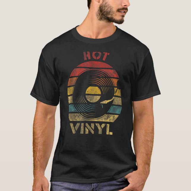 Vintage Vinyl Retro-Aufnahme T-Shirt (Vorderseite)