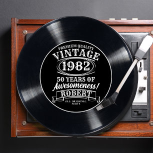 Vintage-Vinyl-Schallplatte Meilenstein Geburtstag Einladung