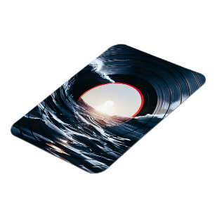 Vintage Vinyl Surf Wave Ozean Retro Musik Magnet