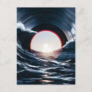 Vintage-Vinyl-Surf-Welle Ozean Retro-Musik Ankündigungspostkarte
