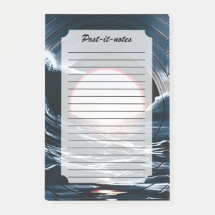 Vintage-Vinyl-Surf-Welle Ozean Retro-Musik Post-it Klebezettel