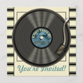 Vintage Vinylaufzeichnungs-Party Einladungen
