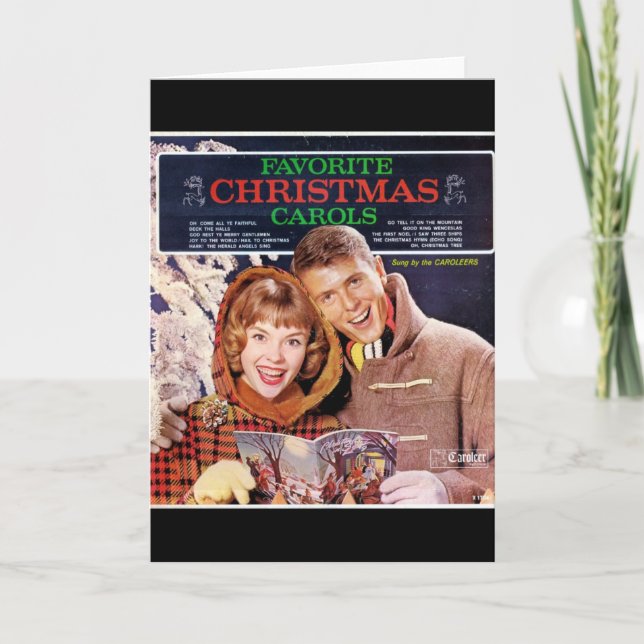 Vintage Vinylrekordabdeckungs-Weihnachtskarte Feiertagskarte (Vorderseite)