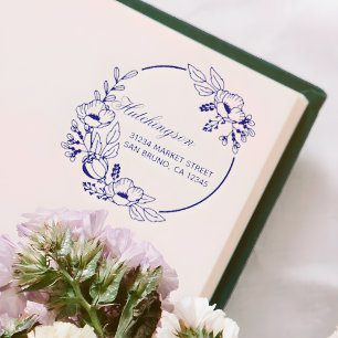 Vintage Violet Hand gezeichnet Kraut-Rücksendeadre Permastempel