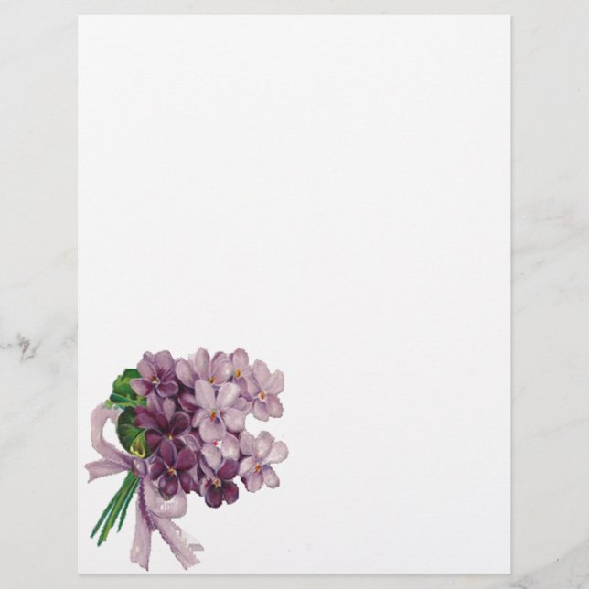 Vintage Violets Nosegay Bouquet Letterhead (Vorderseite)