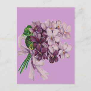 Vintage Violets Nosegay Bouquet Postkarte