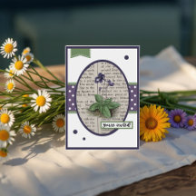 Vintage Violettdetails auf der Rückseite Geburtsta