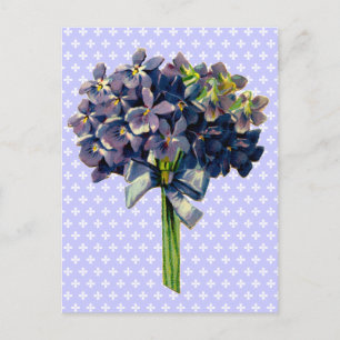 Vintage Violetten Postkarte