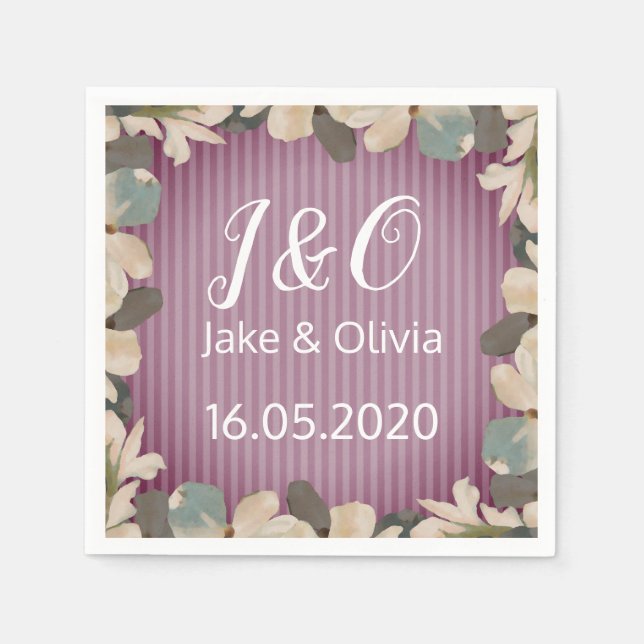 Vintage Violetten Serviette (Vorderseite)