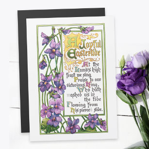 Vintage Violetten und Religiöse Osterverse Magnetkarte