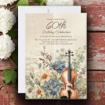 Vintage Violin Dusty Blue Blumen 60. Geburtstag Einladung<br><div class="desc">Elegante,  Vintage 60. Geburtstagsfeier für Frauen mit Geige,  die zwischen staubblauen und cremefarbenen Blume und Grünpflanzen sitzen. Personalisieren Sie Ihre persönlichen Daten,  indem Sie den Namen der Ehrengast,  ihr Alter und ihre Party-Informationen hinzufügen. Kontaktieren Sie uns für Hilfe bei der Anpassung oder um passende Produkte anzufordern.</div>