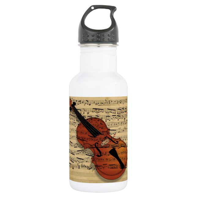 Vintage-Violinmusik Trinkflasche (Vorderseite)