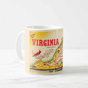 Vintage Virginia Karte Tasse