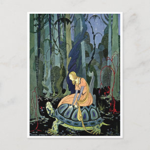 Vintage Virginia Sterrett Princess Reitet Schildkr Postkarte