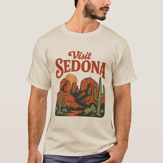 Vintage "Visit Sedona" Desert Travel T-Shirt (Vorderseite)