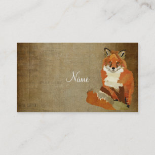 Vintage Visitenkarte Red Fox