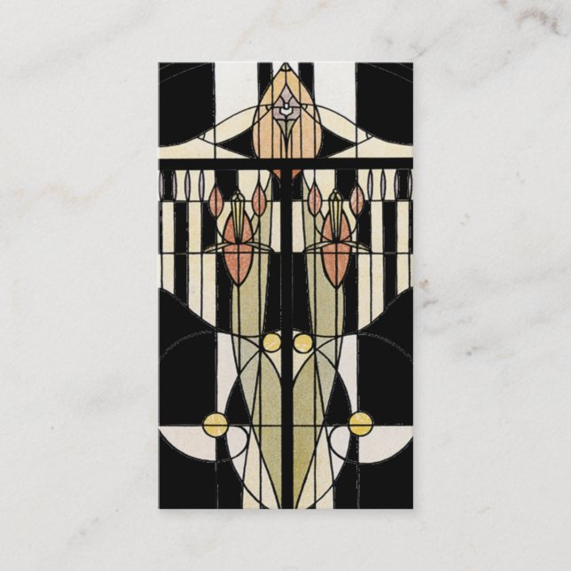 Vintage Visitenkarte: Schwarze Leiste Visitenkarte (Vorderseite)