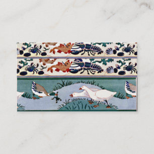 Vintage Visitenkarte Vögel